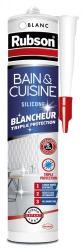 Mastic d'étanchéité cuisine et bain hygiène RUBSON blanc pure 280ml
