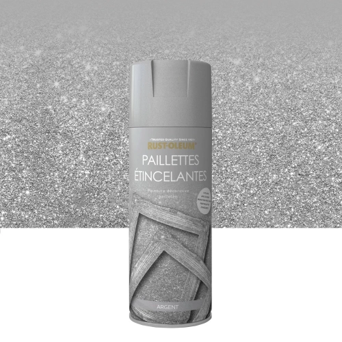 Peinture aérosol Paillettes RUST-OLEUM argent brillant 400 ml