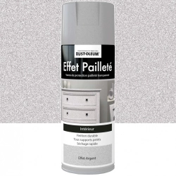 Peinture aérosol Effet paillettes pailleté RUSTOLEUM, gris argent, 0.4 l