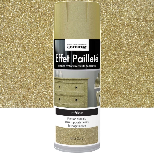 Peinture aérosol Effet paillettes pailleté RUSTOLEUM, doré, 0.4 l