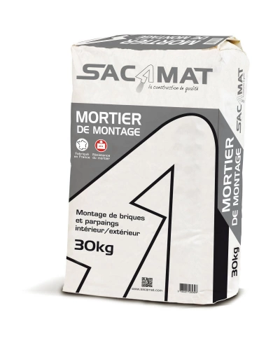 Mortier prêt à l'emploi gris SACAMAT, 30 kg