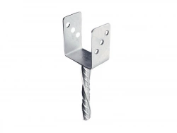 Support à sceller acier galvanisé gris, H.30 cm x section 70 x 70 mm