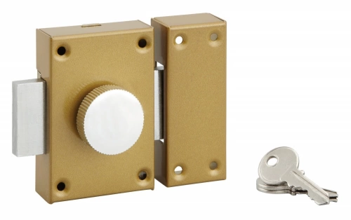 Verrou bouton / cylindre, 40 mm, bronze