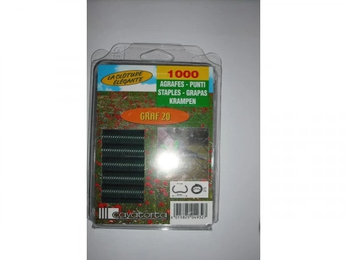 Lot de 1000 agrafes vertes pour clôture, 20 mm