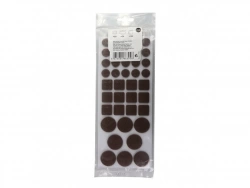 Lot de 120 patins feutres diam. 15 et 18 mm, carré de 19 x 19 mm marron