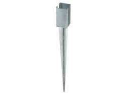 Support lame À Enfoncer Acier Galvanisé Gris, H.75 Cm X Section 70 X 70 Mm