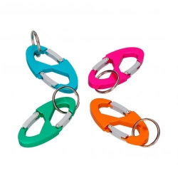 Mousqueton Double Aluminium 65x35mm Avec Anneau Silca