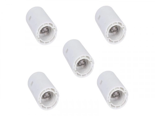 Lot de 5 douilles électriques automatique B22 polyamide, Blanc