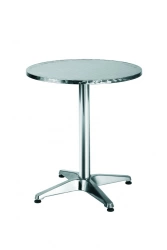 Table de jardin de repas Coffee time rond gris argent 2 personnes