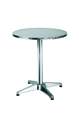 Table de jardin de repas Coffee time rond gris argent 2 personnes