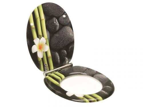 Abattant frein de chute déclipsable bois moulé plaqué ZEN orchidée