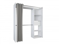 Kit dressing New star blanc avec rideau H.200 x l.122,8/177,2 x P.50 cm
