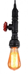 Suspension, e27 style industriel Robin métal noir 1 x 60 W SAMPA HELIOS