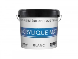 Peinture intérieure mur et plafond tous travaux, 12 L blanc mat