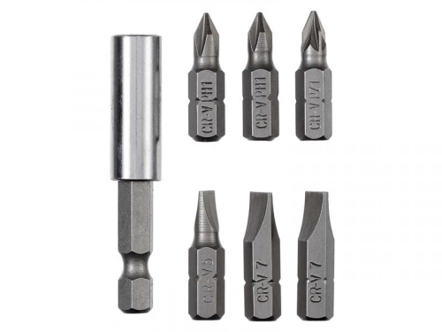 Lot De 6 Embouts De Vissage 25 Mm Pz1/Ph1/Sl5/Sl7+ Porte-Embout