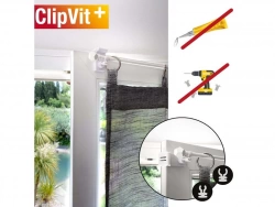 Lot de 2 supports sans perçage barre de vitrage fenêtre standard, 10 mm Blanc