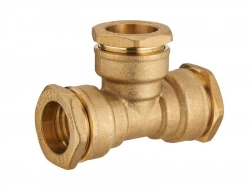 Te  À Compression Laiton D.25 Pour Tube En Polyéthylène