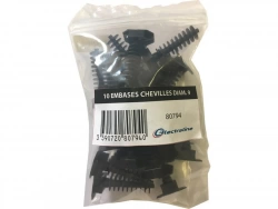 Lot de 10 embases pour cheville, L. 9 mm