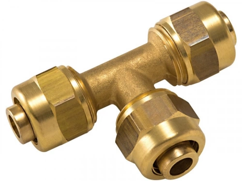 Raccord Té Laiton À Compression Laiton D.12 Pour Tube En Per