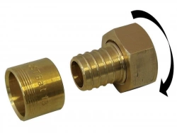 Raccord Droit Avec Écrou Libre À Glissement Laiton F 12 X 17 Pour Tube En Per