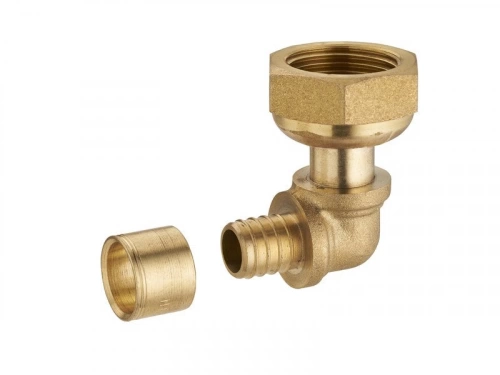 Raccord Coudé Avec Écrou Libre À Glissement Laiton F 15 X 21 Pour Tube En Per