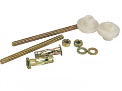Lot de 2 fixations pour lavabo à paroi creuse + chevilles, L.2 X H.3.6 cm