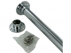 Kit barre de penderie extensible et supports diam. 30 x 15 mm ovale chromé 0.9 m