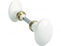 Lot De 2 Boutons De Porte Porcelaine Porcelaine De Limoges Laitonné