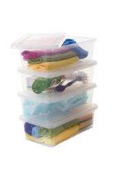 lot de 4 boites IRIS plastique transparent l.19 x P.34 x H.11 cm cm, 5 l