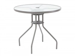 Table de jardin Bistro elia rond gris, 6 personnes