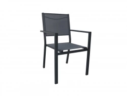 Fauteuil de jardin Lisbon en aluminium gris anthracite