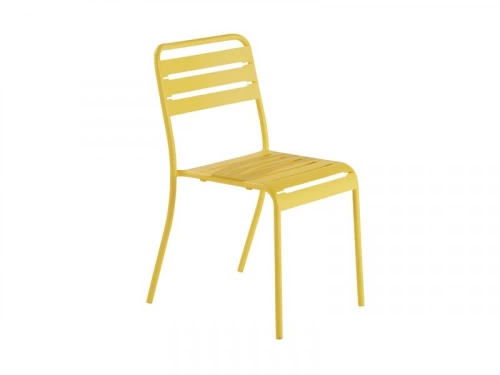 Chaise de jardin Café en acier jaune / doré