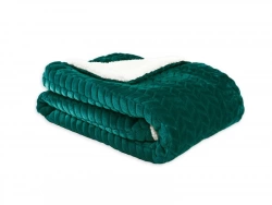 Plaid Chevron-sherpa, vert l.130 x L.170 cm