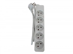 Multiprise filaire à 5 prises, LEXMAN, L.1 m blanc
