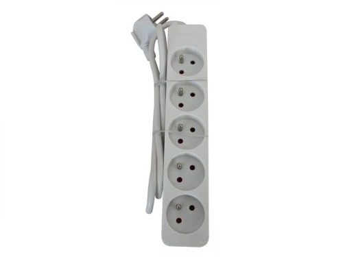 Multiprise filaire à 5 prises, LEXMAN, L.1 m blanc