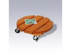 Support Pot Avec Roulette Rond Bois, H.9.5 X L.30 Cm