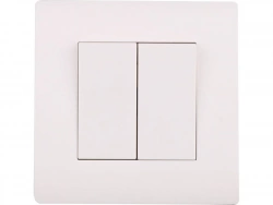 Double Interrupteur Va-Et-Vient Complet Basic, Blanc