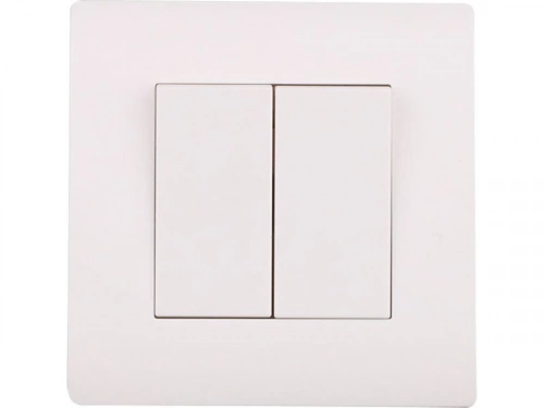 Double Interrupteur Va-Et-Vient Complet Basic, Blanc