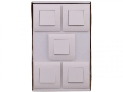 Lot De 5 Interrupteurs Va-Et-Vient Complet Basic, Blanc