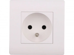 Prise avec terre chantier, blanc