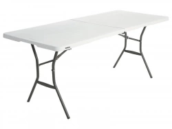 Table de jardin Lifetime rectangulaire blanc, 6 personnes