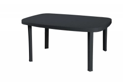 Table Otello anthracite en polypropylène 136x82 cm