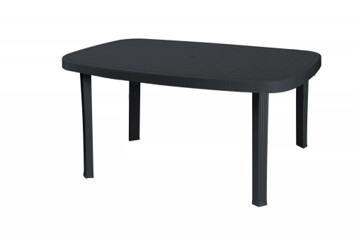 Table Otello anthracite en polypropylène 136x82 cm