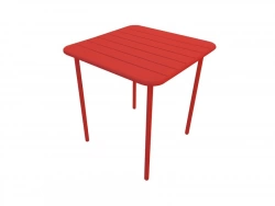 Table de jardin Café carré rouge 4 personnes