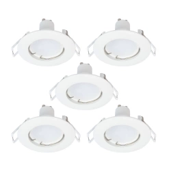 Lot de 5 spots encastrables, led, gu10, 2700K rond blanc