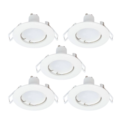 Lot de 5 spots encastrables, led, gu10, 2700K rond blanc