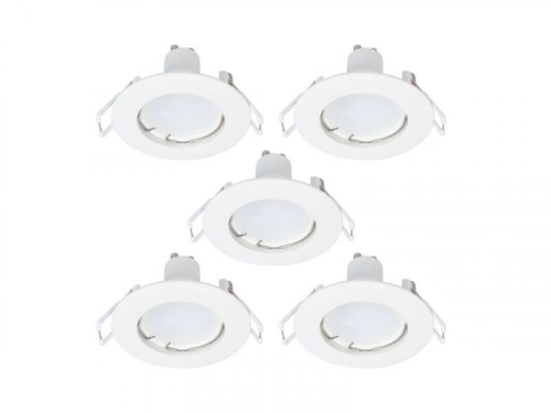 Lot de 5 spots encastrables, led, gu10, 4000K rond blanc