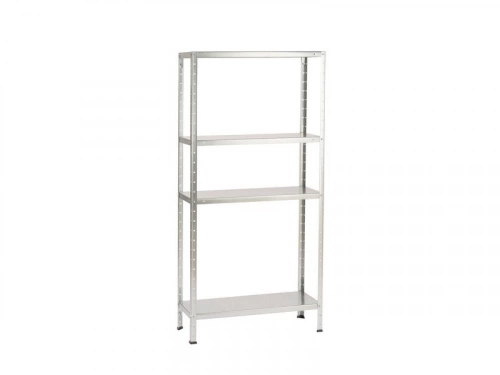 Etagère en acier galvanisé à 4 tablettes, l.72.5 x H.145 x P.30 cm