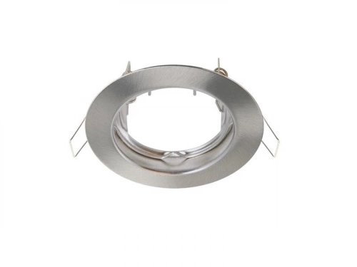 Anneau rond pour spot à encaster fixe sans ampoule en acier Bang GU10, gris argenté