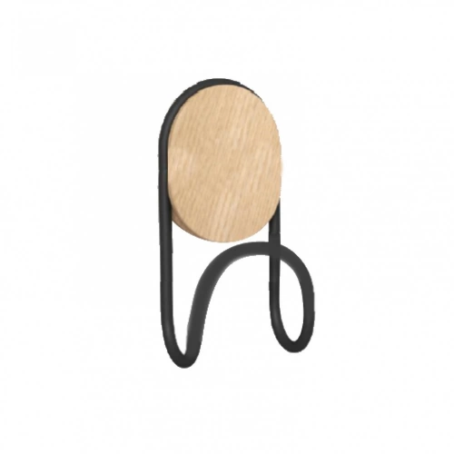 Patère à visser, 1 tête, bois/noir, Gabel